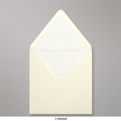 Enveloppe doublée ivoire + papier décoratif texturé blanc 160x160 mm