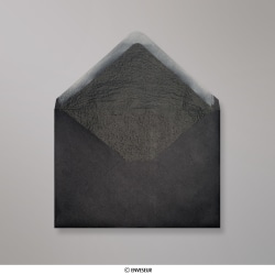 162x229 mm (C5) Koperta czarna wyściełana czarnym luksusowym papierem