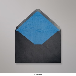 162x229 mm (C5) Busta Nera Foderata con Carta Decorativa Blu