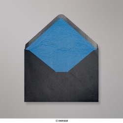 Sort konvolut foret med flot blåt papir 162x229 mm (C5)