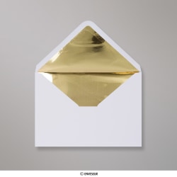 Envelope branco forrado com papel de alumínio dourado 162x229 mm (C5)