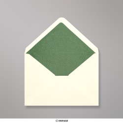 162x229 mm (C5) Busta Avorio Foderata con Carta Decorativa Verde
