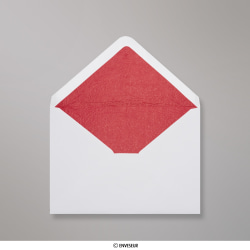 Biała koperta wyściełana czerwonym luksusowym papierem 162x229 mm (C5)
