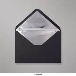 162x229 mm (C5) Busta nera foderata con carta decorativa argento