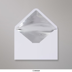 162x229 mm (C5) Busta Bianca Foderata con Carta in Lamina Argento
