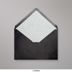 162x229 mm (C5) Busta Nera Foderata con Carta Decorativa Bianca