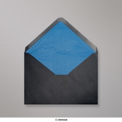 Black envelope lined with blue fancy paper 114x162 mm (C6)