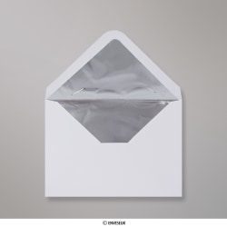 Enveloppe doublée blanche + papier alu argenté 114x162 mm (C6)