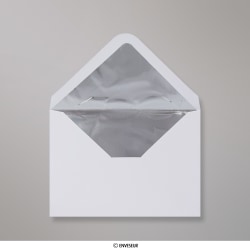 Weißer Briefumschlag mit Silbernem Folien-Innenfutter 114x162 mm (C6)