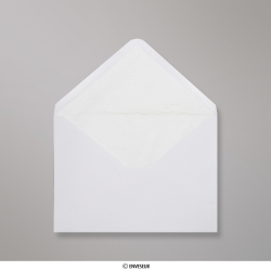 Enveloppe doublée blanche + papier décoratif texturé blanc 114x162 mm (C6)