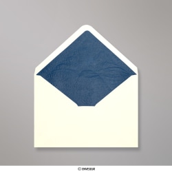 Kék luxuspapírral bélelt elefántcsontszínű boríték 82x113 mm (C7)