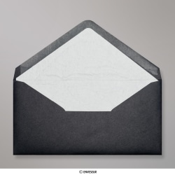 Schwarzer Briefumschlag mit Weißem Papier-Innenfutter 110x220 mm (DL)