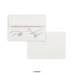 Wit gelegde bruiloft envelop ”Bestemming” 114x162 mm (C6)