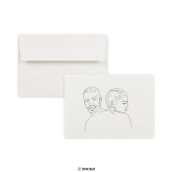 White laid personalized wedding envelope 114x162 mm (C6)