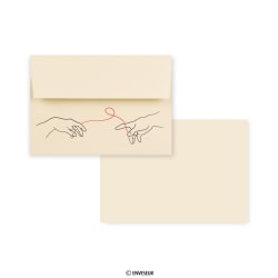 Crème gelegde bruiloft envelop ”Bestemming” 114x162 mm (C6)