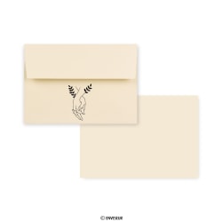 Cremefarvet, flad bryllupskuvert »Binding« 114x162 mm (C6)