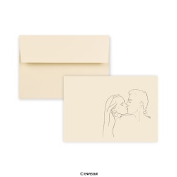 Enveloppe de mariage crème vergée personnalisée 114x162 mm (C6)