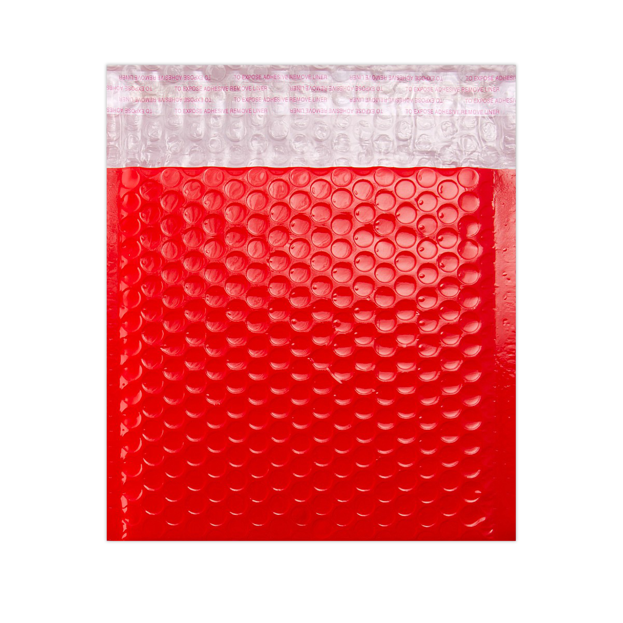 165x165 mm Polyglansad bubbelpåse i rött