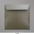 155x155 mm Standaardtaupe parelmoer-envelop