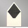 160x160 mm envelope marfim forrado + papel fancy preto
