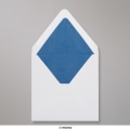 160x160 mm envelope branco forrado + papel fancy azul