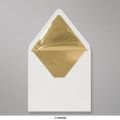 160x160 mm envelope marfim forrado + papel de prata dorado