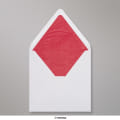 160x160 mm envelope branco forrado + papel fancy vermelho