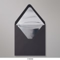 160x160 mm Envelope Preto Forrado + Papel De Prata Dorado