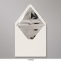 160x160 mm envelope marfim forrado + papel de prata