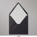 160x160 mm envelope preto forrado papel fancy branco