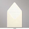 160x160 mm envelope marfim forrado + papel fancy branco