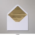 114x162 mm (C6) envelope branco forrado + papel de prata dorado