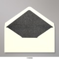110x220 mm (DL) envelope marfim forrado + papel fancy preto
