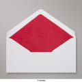 110x220 mm (DL) Biela Obálka Vystlaná Červeným Luxusným Papierom