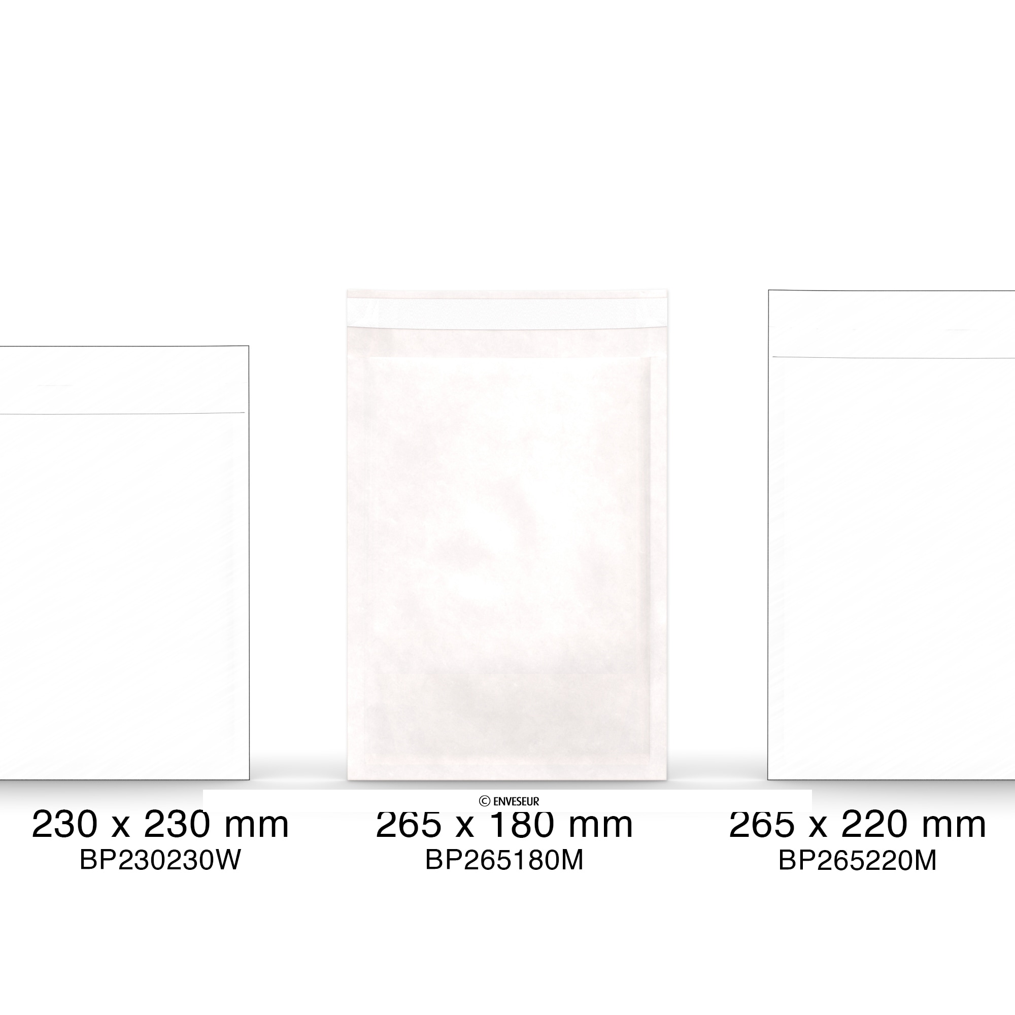 Envelopes almofadados branca de papel kraft 265x180 mm BP265180W