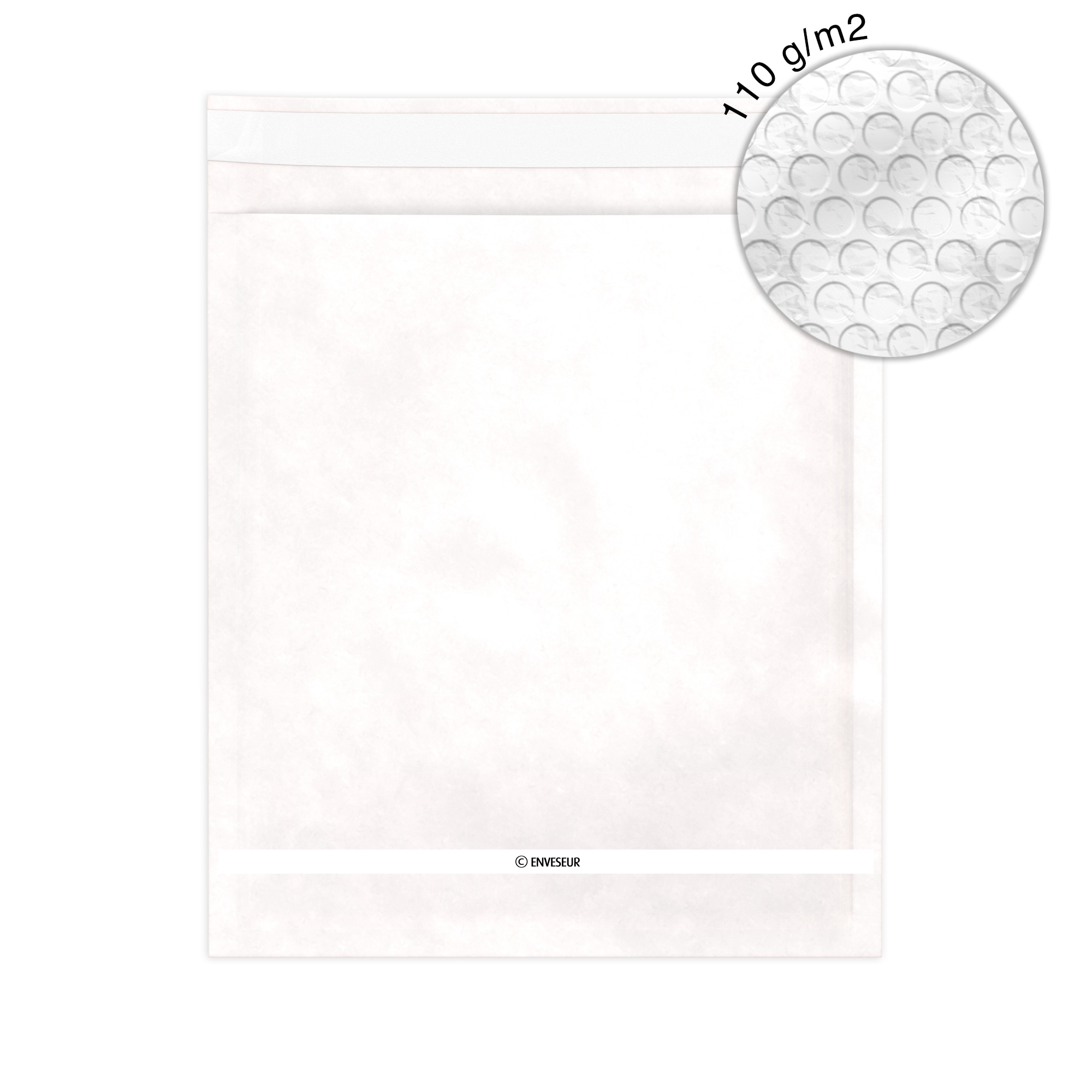 Lot de 100 pochettes ( enveloppes ) à bulles c/3 : 145 x 215 mm en kraft  blanc - La Poste