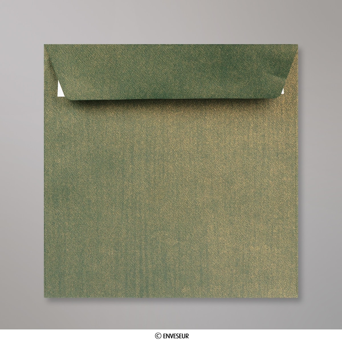 14x20 cm, Carton Luxe, Enveloppe Modèle Bouche Ouverte - Couleur verte