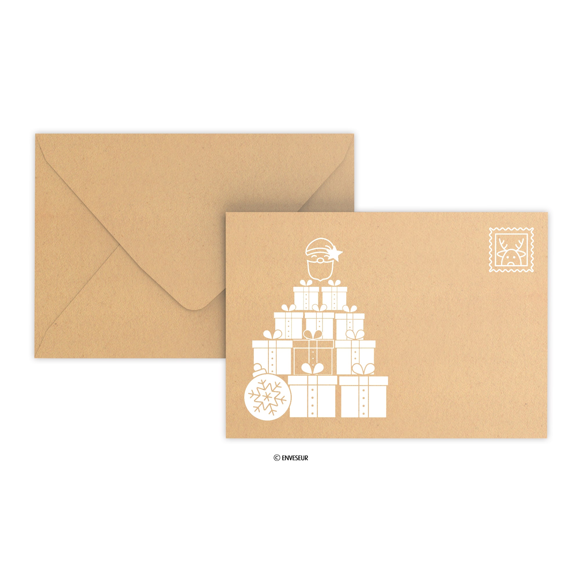 Enveloppe cadeau de Noël 16 x 24 x 0,5 x 0,5 avec autocollants - 10 pcs.  par 3,25 €