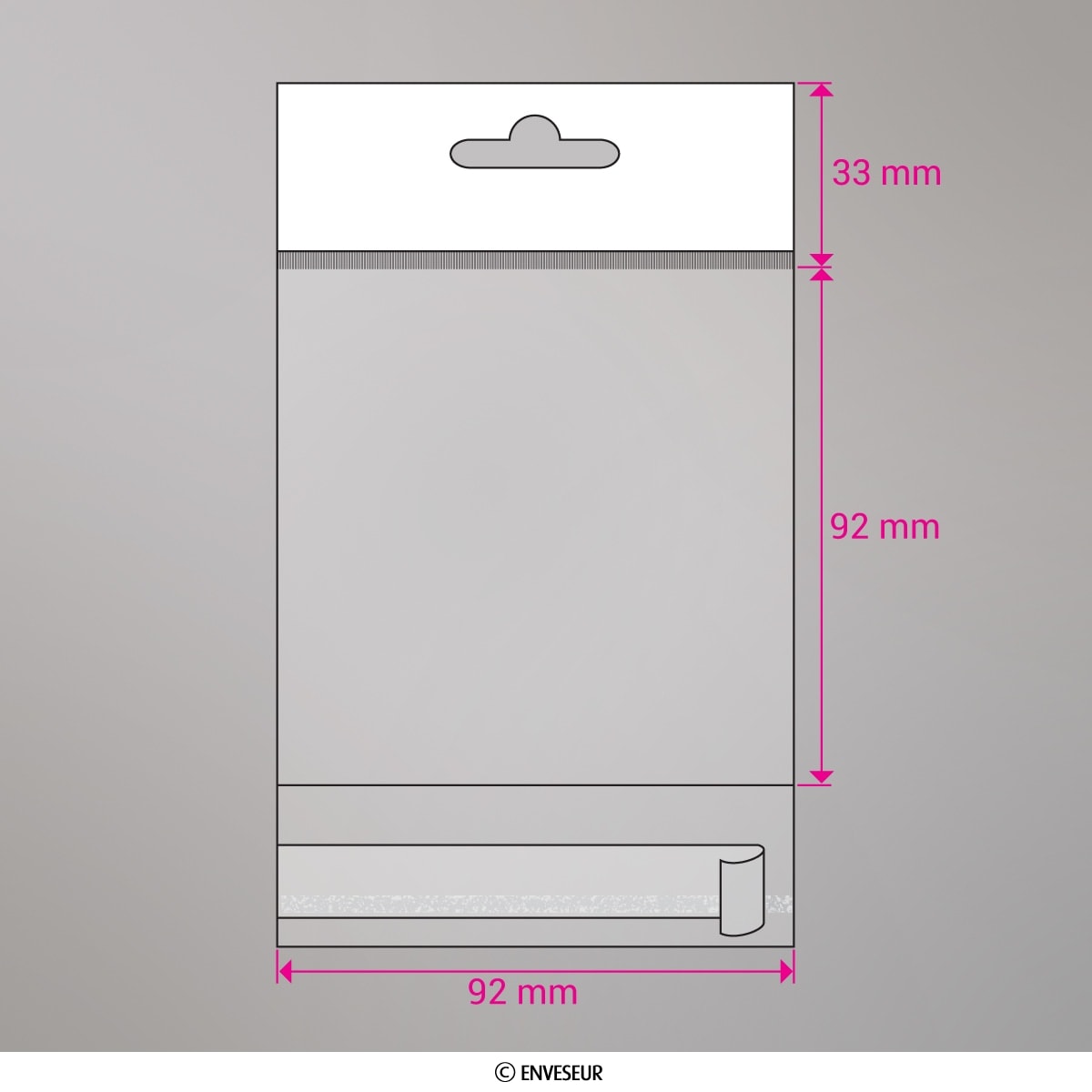 Lot de 100 280x190 mm sachet transparent cellophane avec dispositif  d'accrochage en rayon - 100 - La Poste