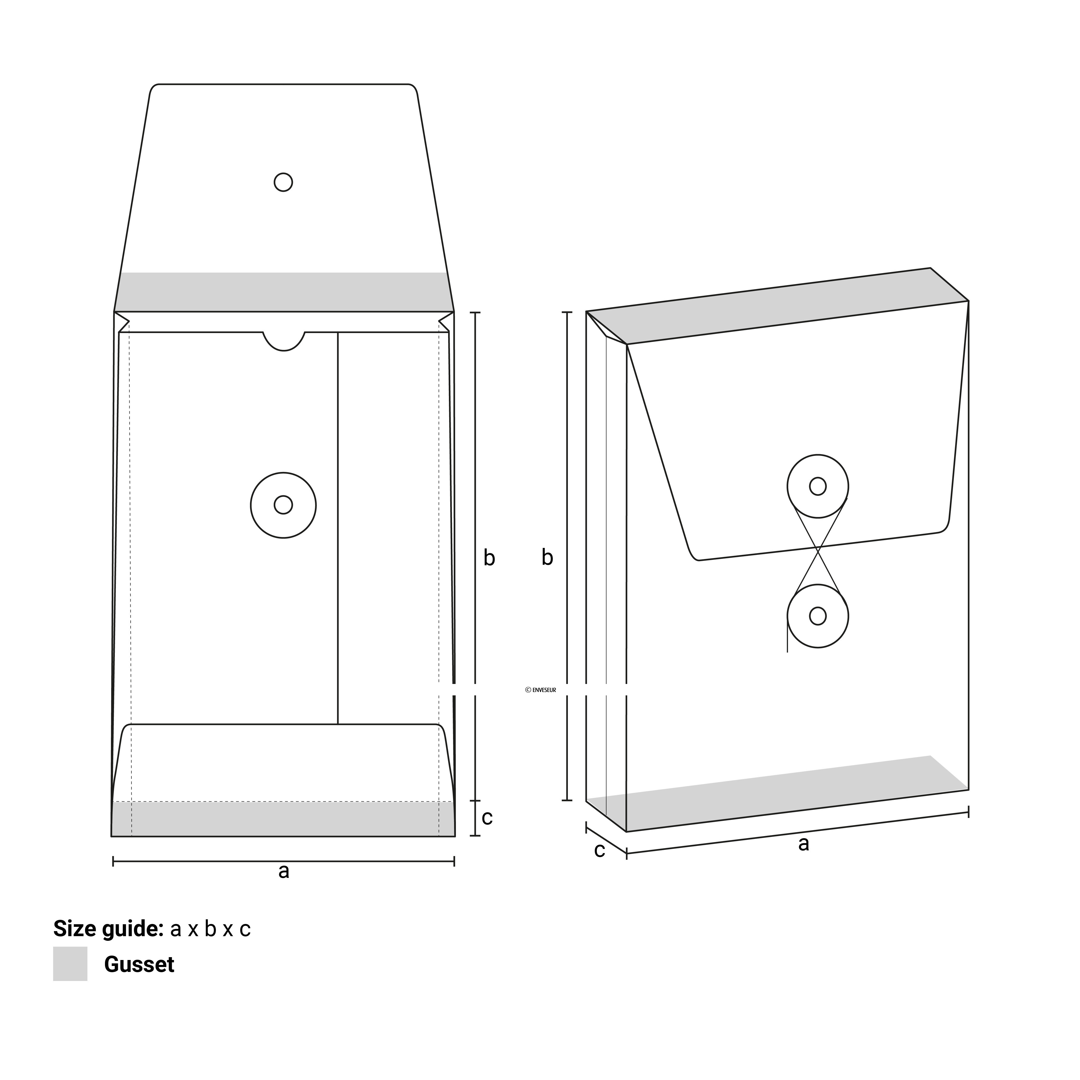 Enveloppes à soufflet à rondelle et ficelle - Fermeture Japonaise