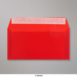 110x220 mm (DL) Rode semi-transparante envelop