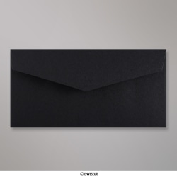 110x220 mm (DL) Čierna obálka so šípovou samolepiacou klopou