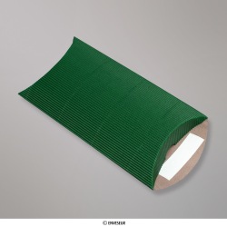 162x114+30 mm (DL) Sýta zelená vlnitá krabica v tvare vankúša