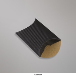 60x75+30 mm Caixa almofada com ondulação - preto