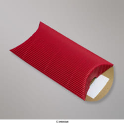 113x81+30 mm (C7) Červená vlnitá škatuľka v tvare vankúša