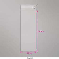 215x83 mm bolsa celofane clara