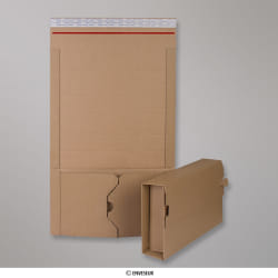 251x165 mm Manilová krabica s nastaviteľnou kapacitou na knihy / vlnitá lepenka typu E