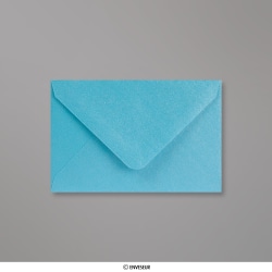 62x94 mm Babyblauwe parelmoer-envelop