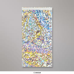 229x114 mm Zilverkleurige, holografische folie-enveloppen
