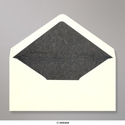 110x220 mm (DL) Slonovinová Obálka Vystlaná Čiernym Luxusným Papierom